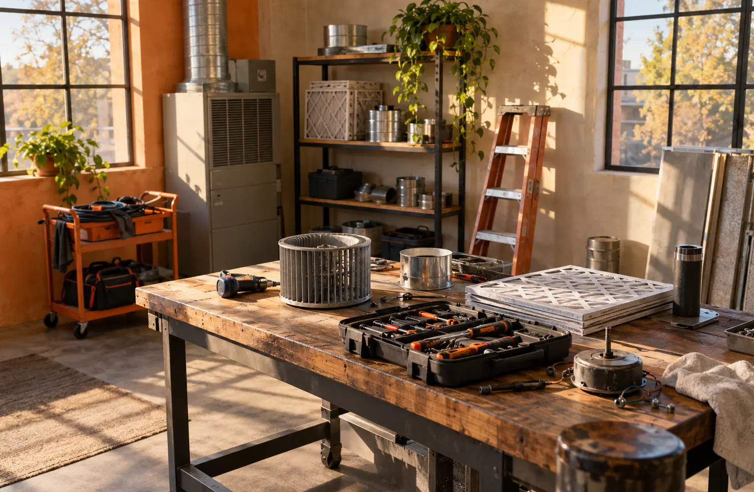 Illustration of hvac businesses and their working space